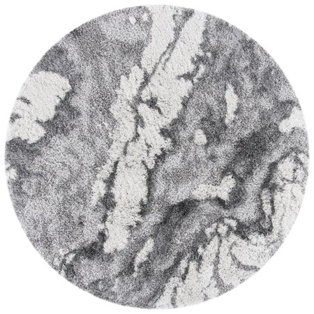 Safavieh 5 x 5 ft. Horizon Shag 800 Power Loomed Round Area Rug; Grey & Ivory HZN890F-5R